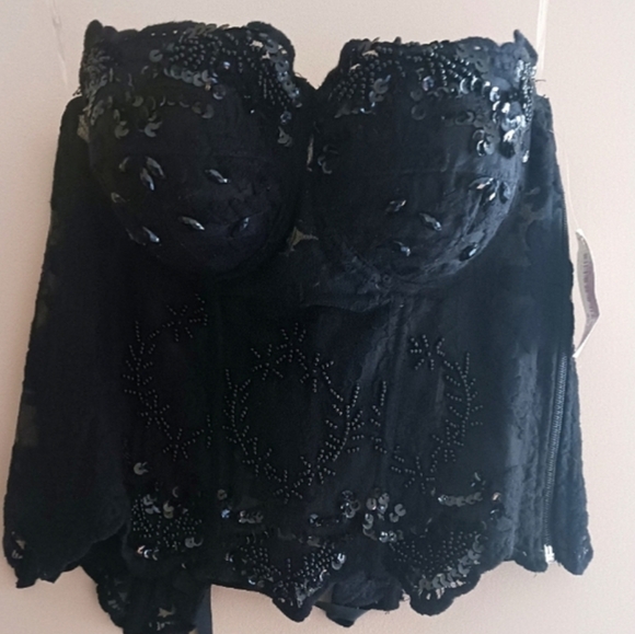 Lydia Black Beaded Corset - Picture 2 of 4